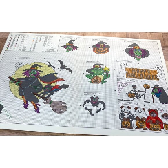 Bewitchin Stitchin Cross-Stitch Pattern Booklet Halloween Designs By Leisure Art - Picture 3 of 3